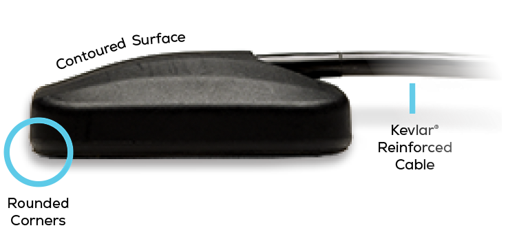 Midmark Bite-Resistant DR Sensor featuring rounded corners, contoured surface and Kevlar reinforced cable