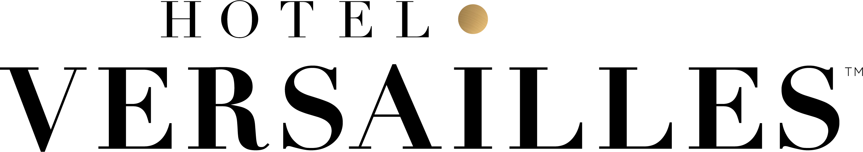 LOGO ART Hotel Versailles Primary Logo Black Gold Dot TM