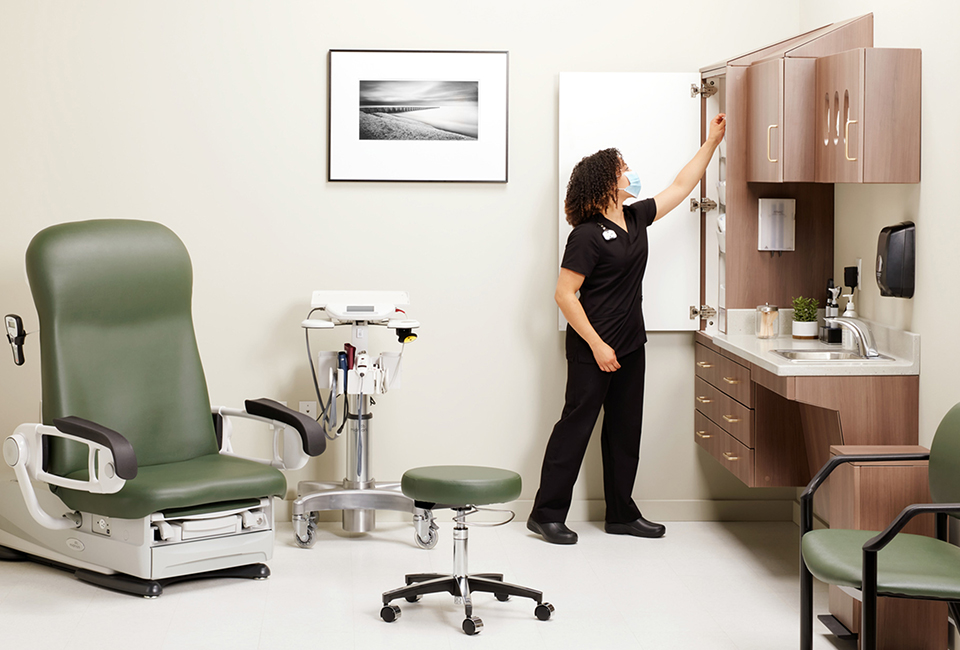 Midmark introduces new line of wall-hung cabinets for clinical environments
