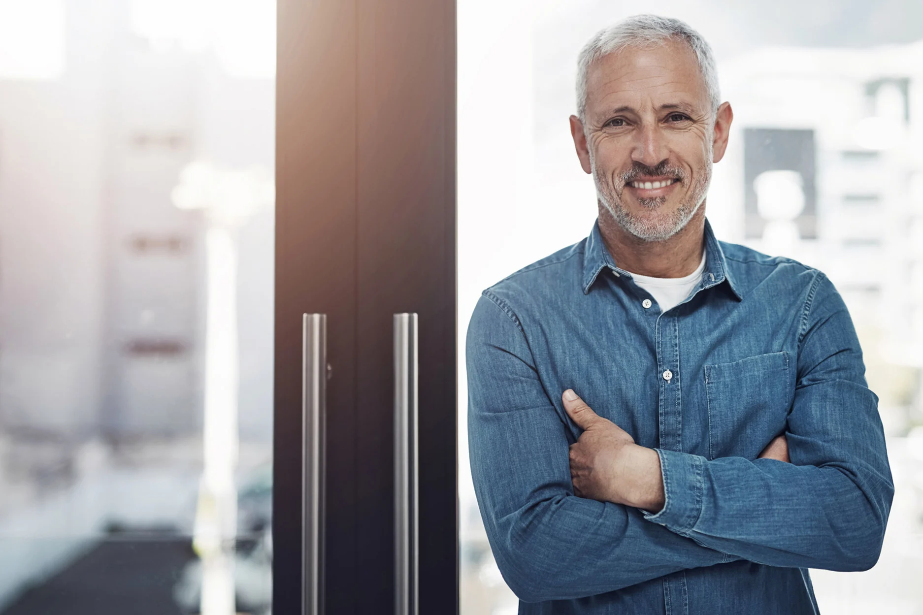 man standing outside of medical facility