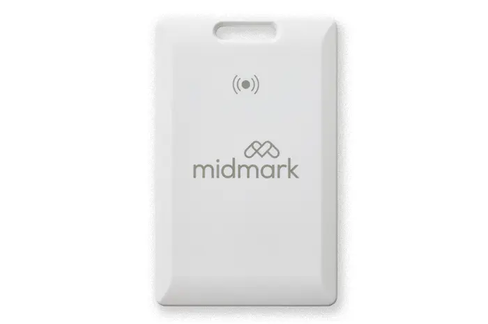 white midmark bluetooth low energy staff badge with no clip
