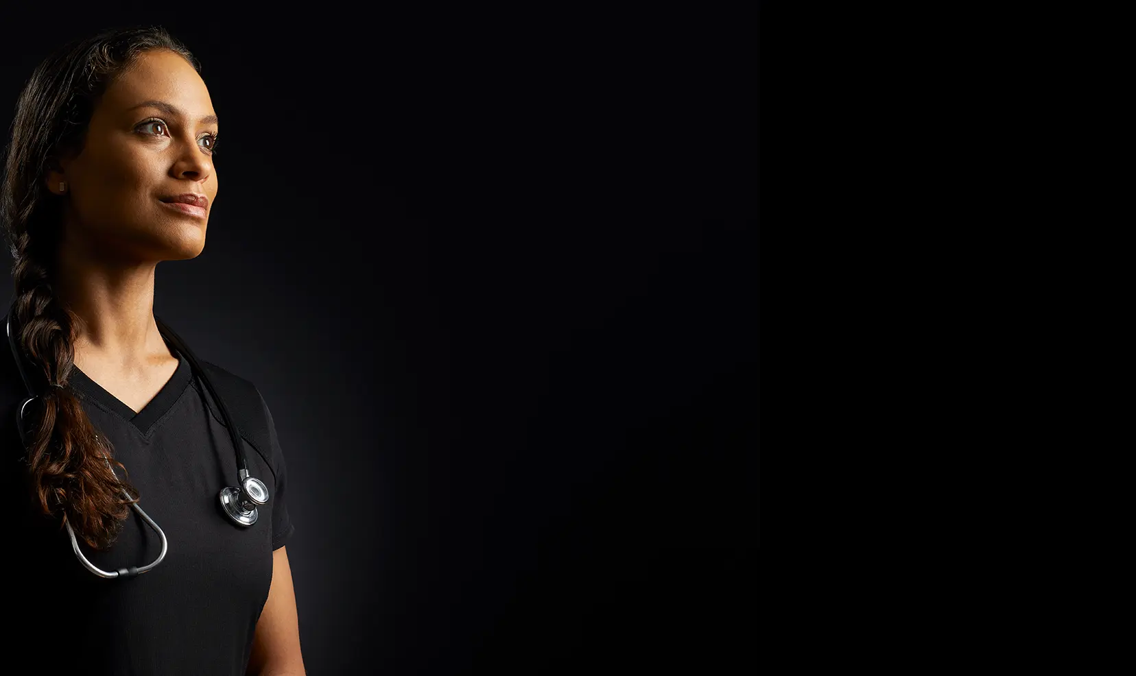 vet portrait on black background