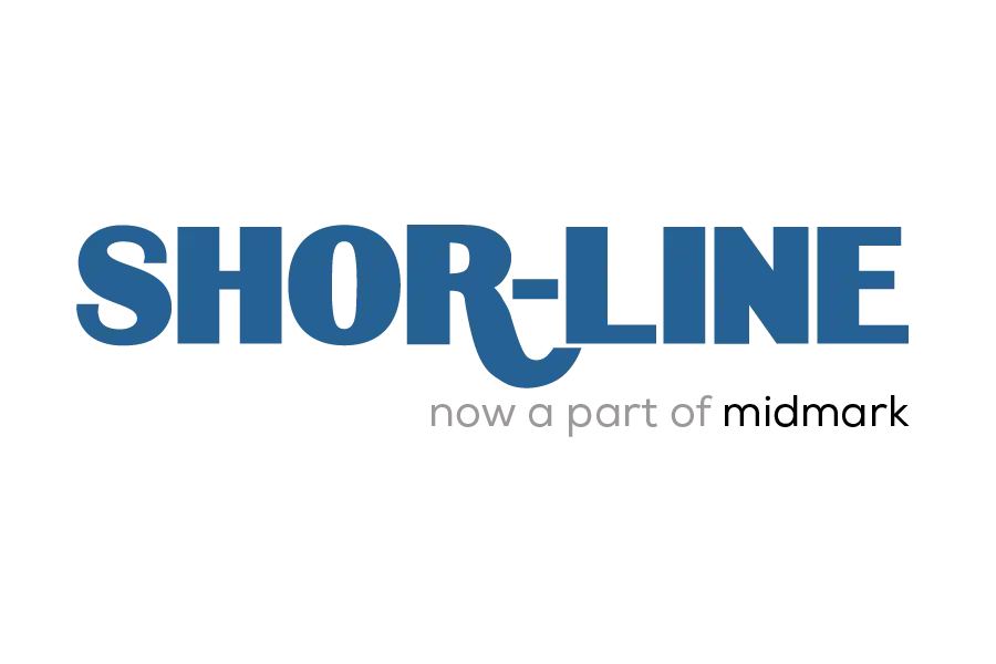 Shor-line and Midmark Logo White