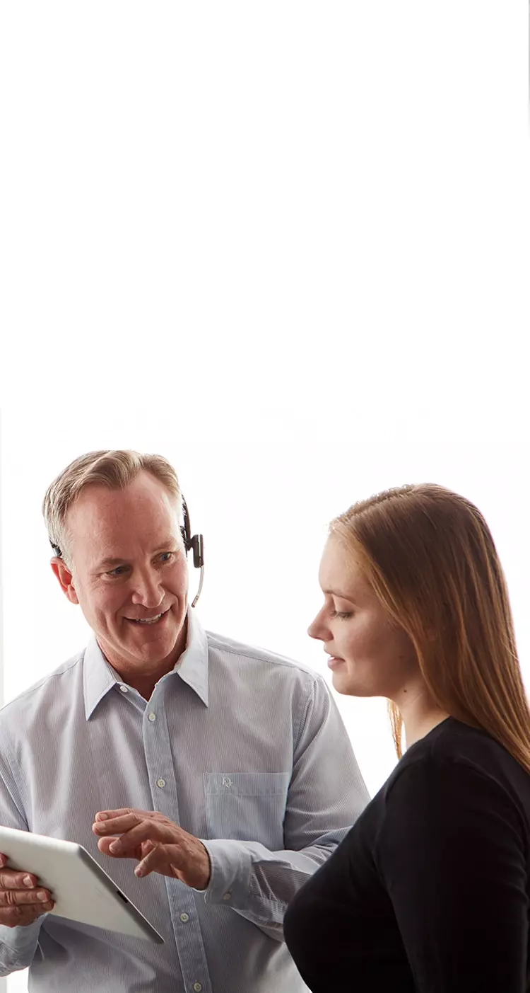sales representative talking to customer