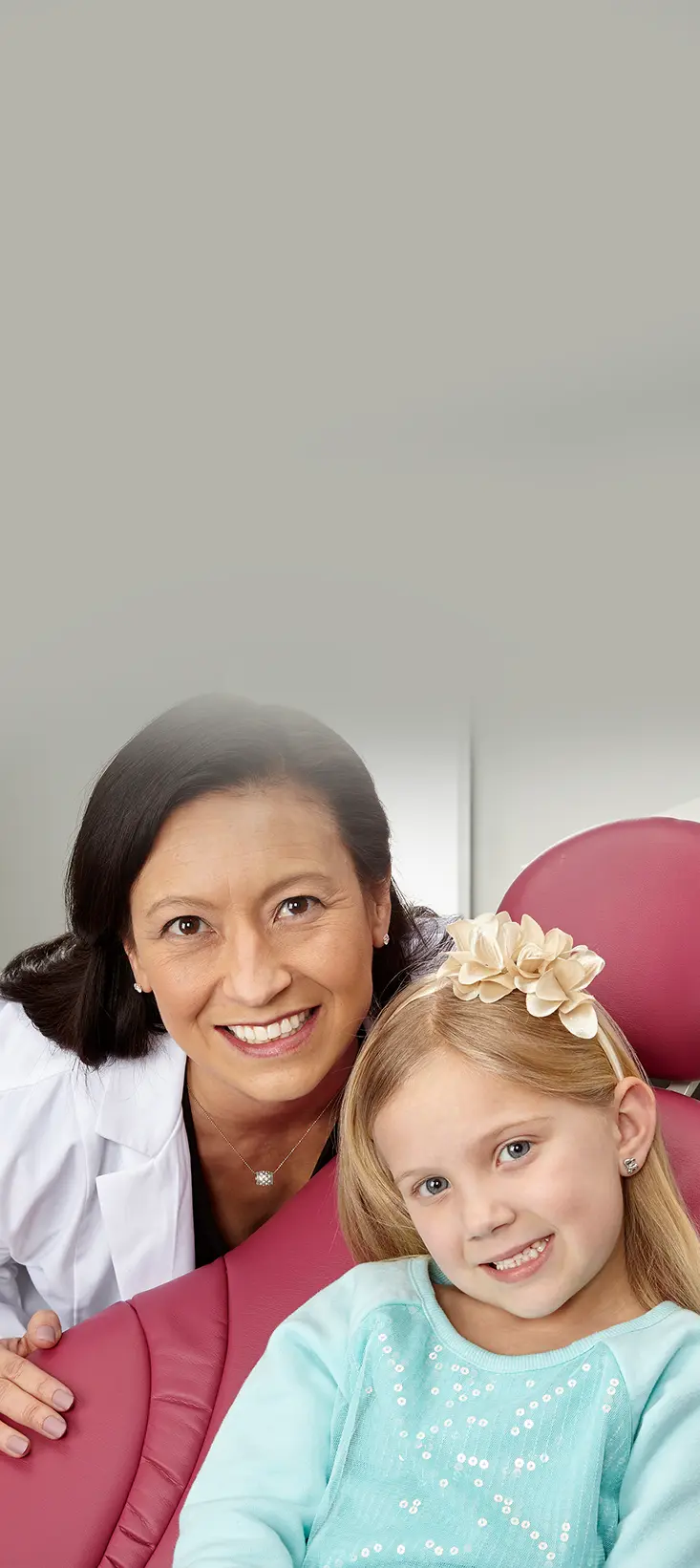 dentist posing with girl