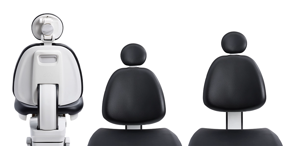 Midmark Dental Chair shown with adjustable backrest positions to support a range of patient heights and body types.