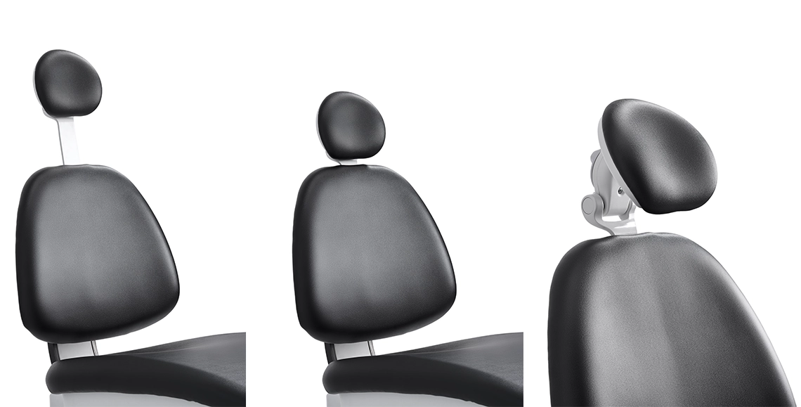 Midmark Dental Chair shown with adjustable backrest and headrest positions for personalized patient support and positioning.