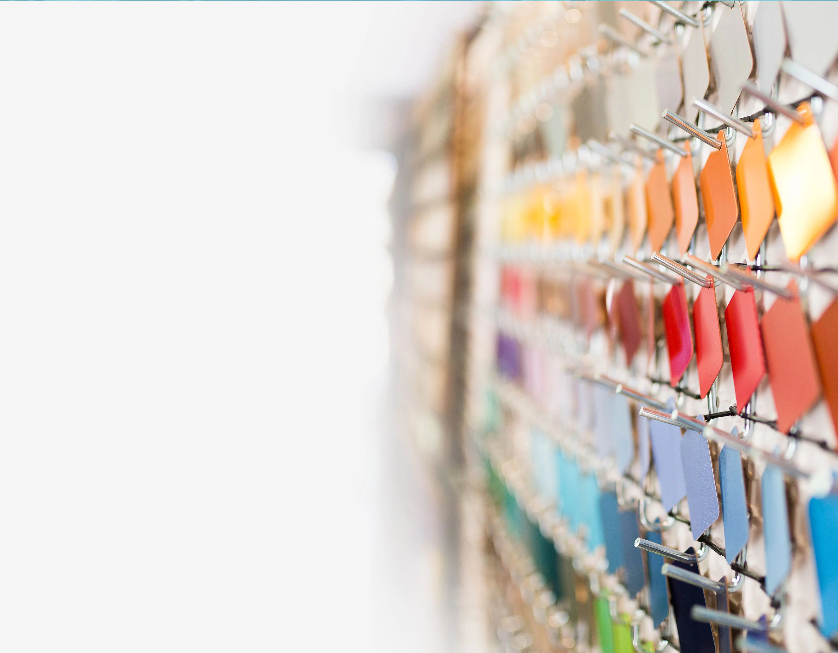wall of color options for dental furniture