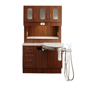 Angled dental shelving system