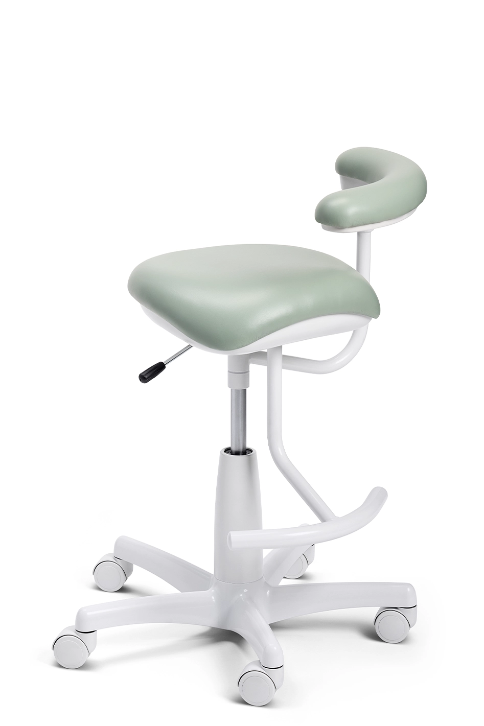 ProductPage-MidmarkDentalAssistantStool-img1-assistants-stool-no-backrest-white-sweep