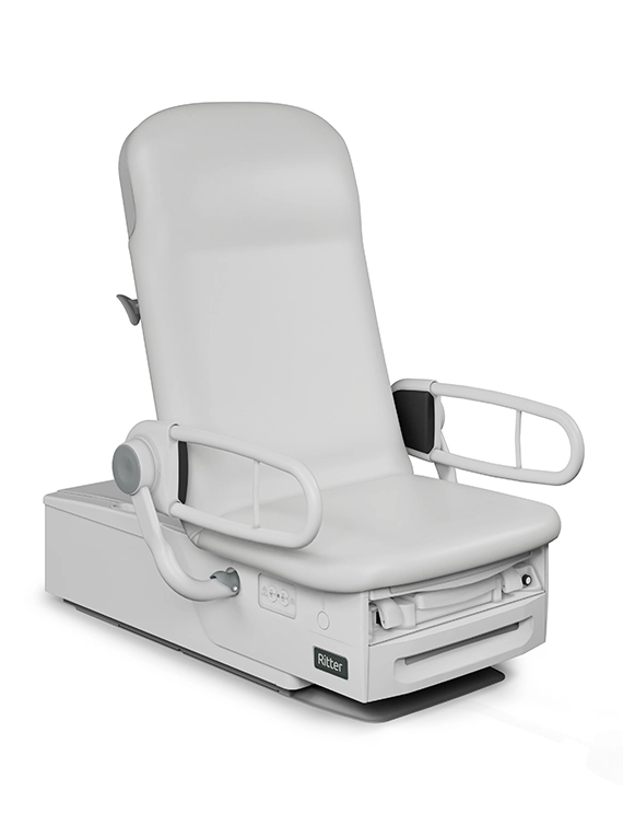 Exam chair shown with accessibility requirement hotspots
