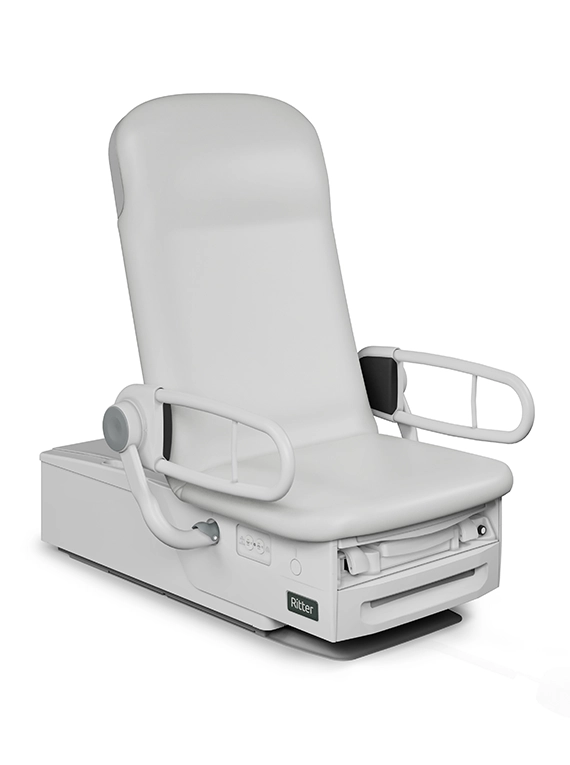 Exam chair shown with accessibility requirement hotspots