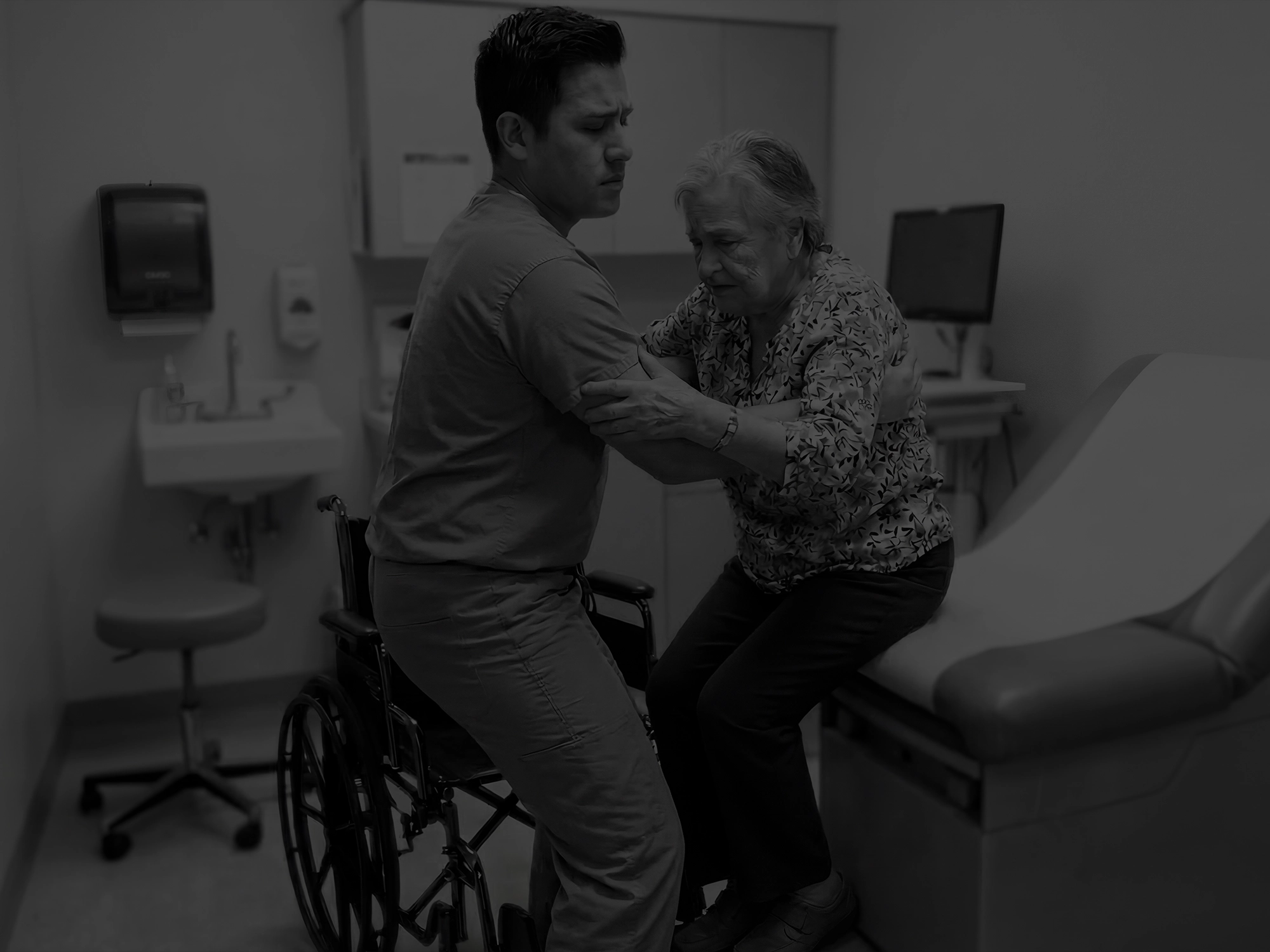 MA trying to transfer patient into a fixed-height table
