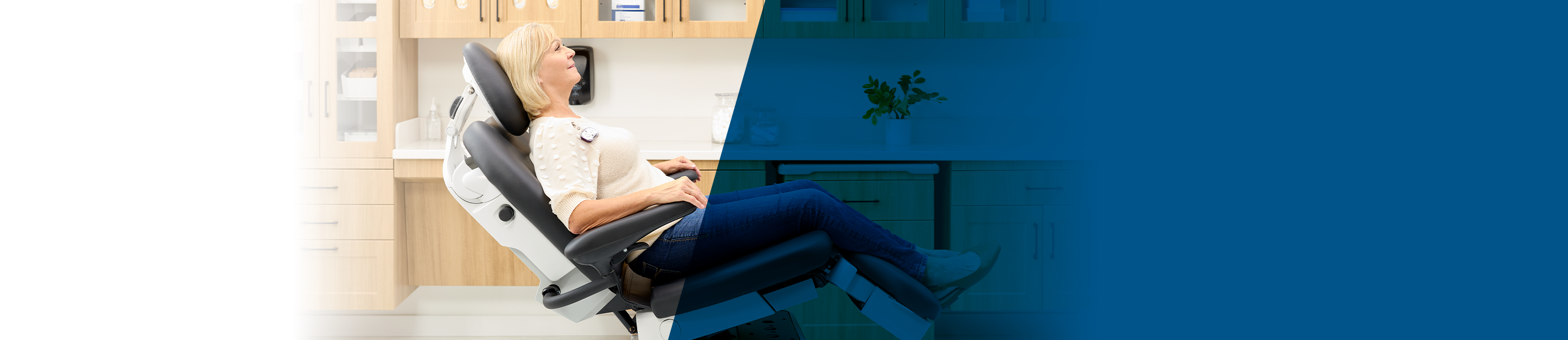 Patient sitting in Midmark 631 Procedure Chair