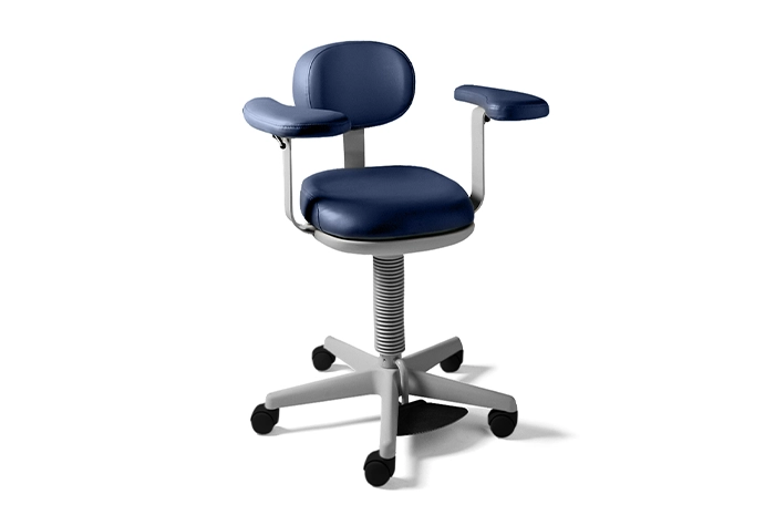 Midmark 427 Air Lift Physician Stool (Foot Operated) - With Back and Arms