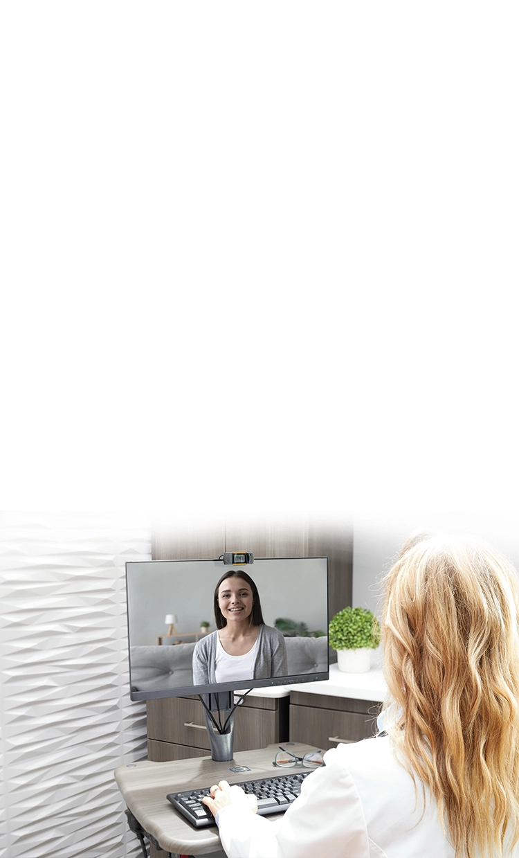 nurse on video call with patient