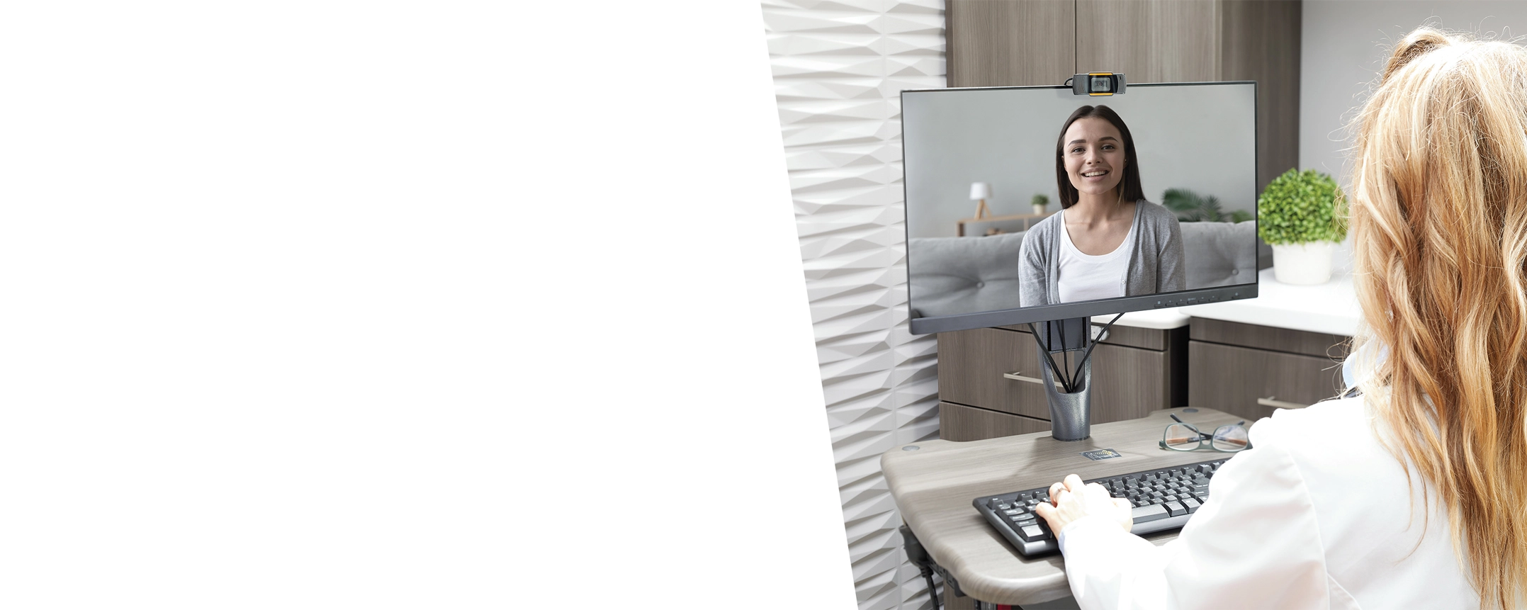nurse on video call with patient