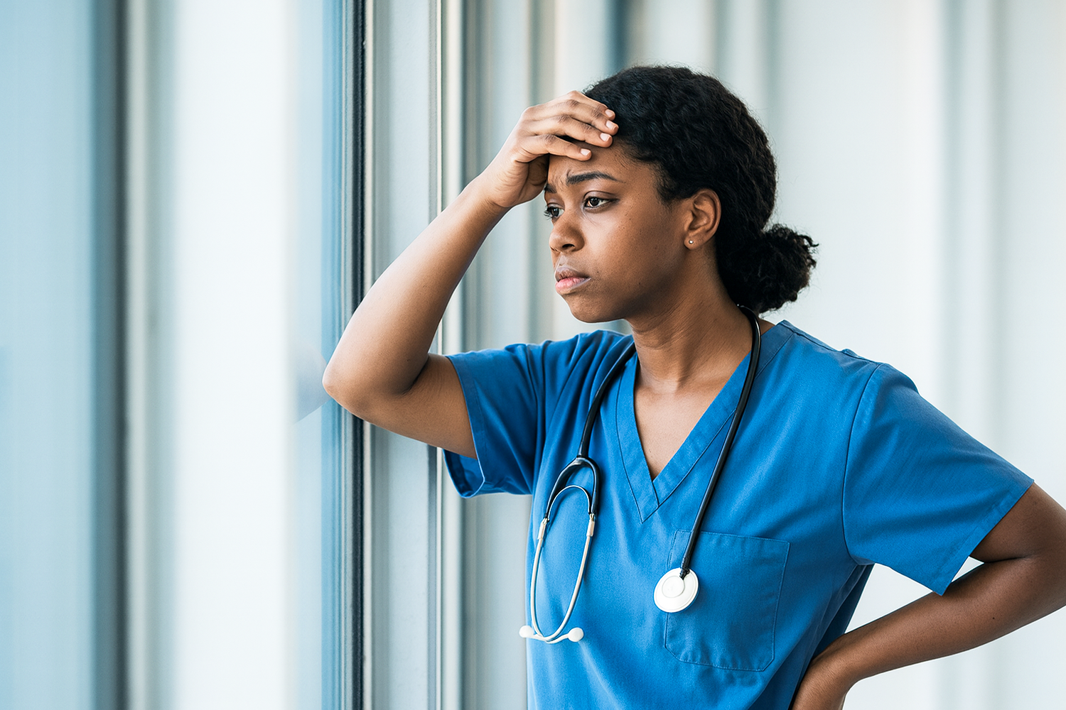 Stressed nurse