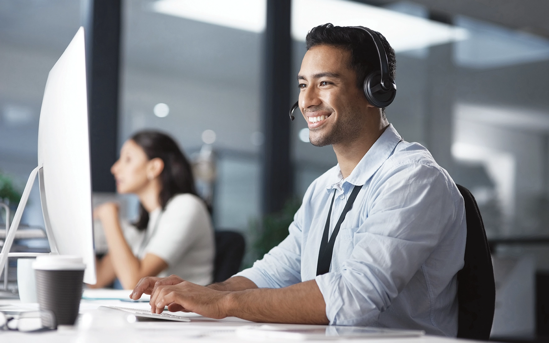 Midmark tech service rep talking with customer on phone