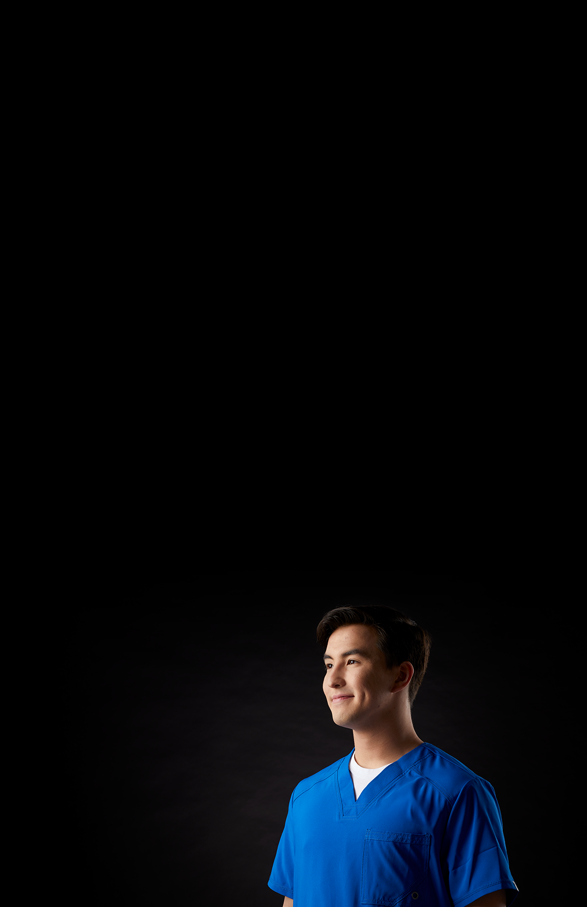 Doctor in blue scrubs